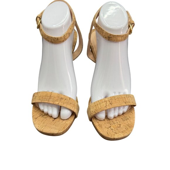 AGL Demi Ankle Strap Cork Wedge Sandal Womens shoes, Size 40.5 WORN ONCE - Picture 2 of 10